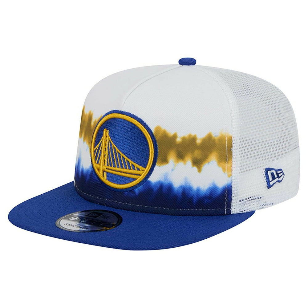 Golden State Warriors Dip-Dye 9FIFTY A-Frame Trucker Snapback Hat White/Royal