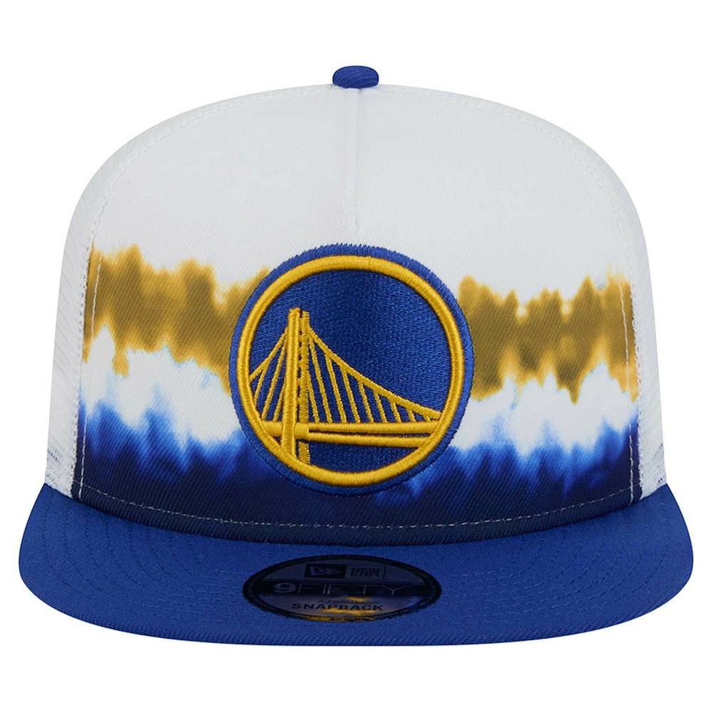 Golden State Warriors Dip-Dye 9FIFTY A-Frame Trucker Snapback Hat White/Royal
