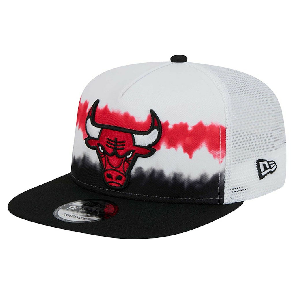 Chicago Bulls Dip-Dye 9FIFTY A-Frame Trucker Snapback Hat White/Black