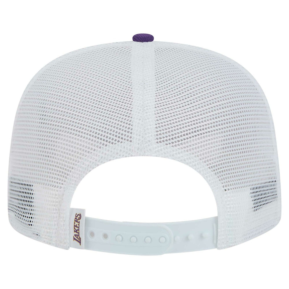 Los Angeles Lakers Dip-Dye 9FIFTY A-Frame Trucker Snapback Hat White/Purple