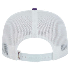Los Angeles Lakers Dip-Dye 9FIFTY A-Frame Trucker Snapback Hat White/Purple