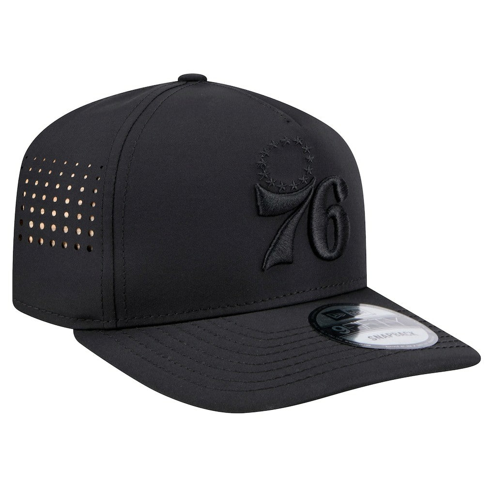 Philadelphia 76ers Vented 9FIFTY A-Frame Snapback Hat Black