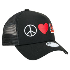 Cincinnati Bengals New Era Women's Peace & Love Trucker 9FORTY Adjustable Hat Black