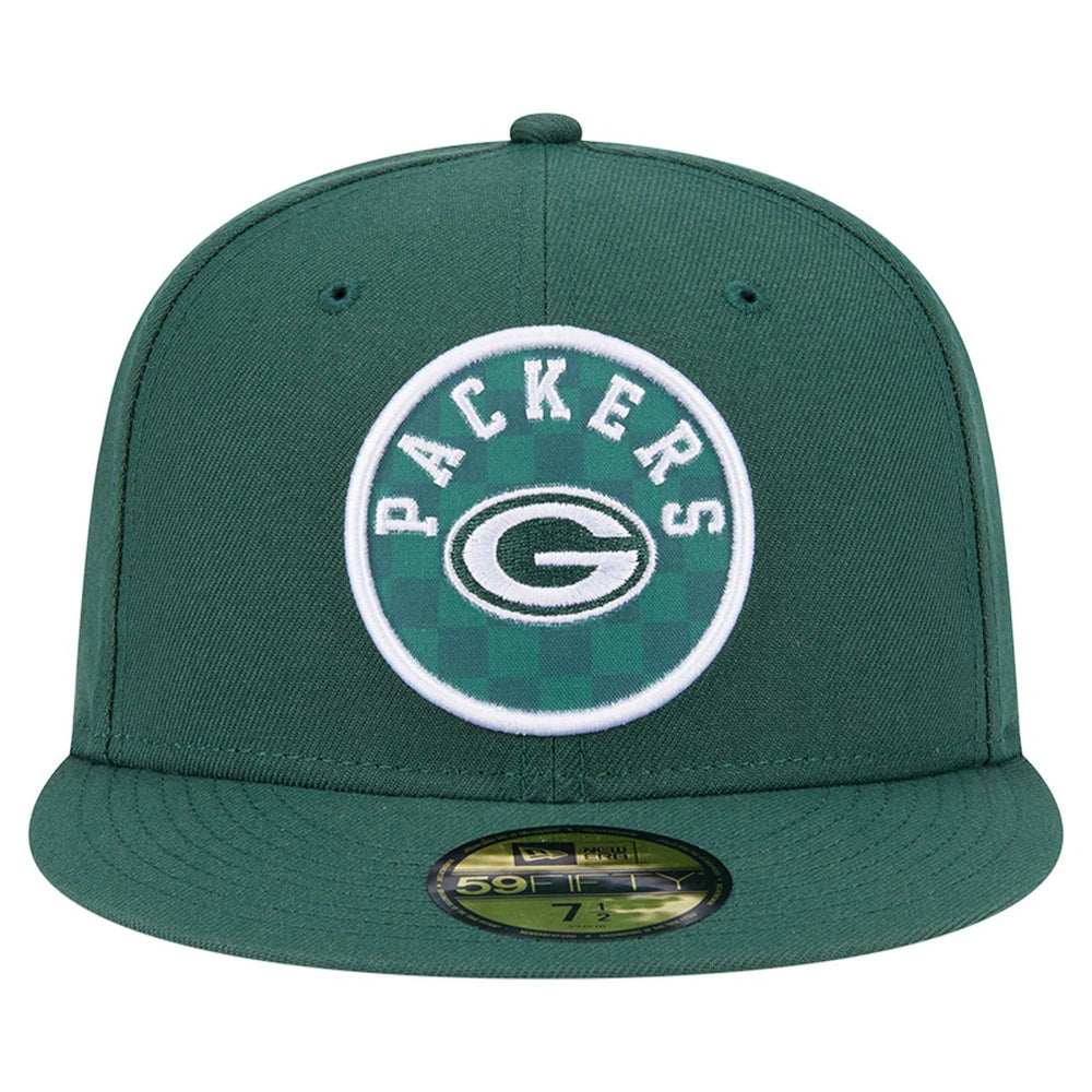 Green Bay Packers New Era Checkered 59FIFTY Fitted Hat Green