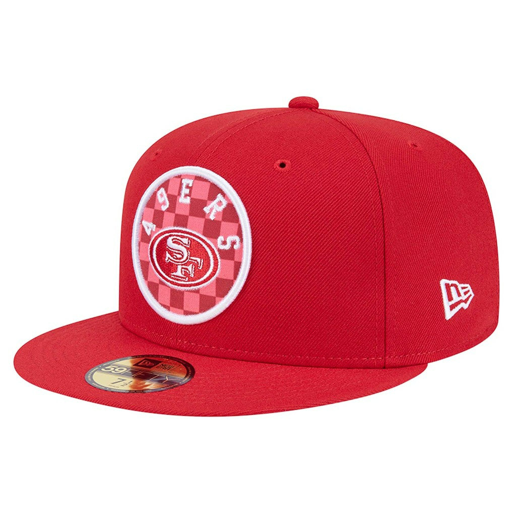 San Francisco 49ers New Era Checkered 59FIFTY Fitted Hat Scarlet