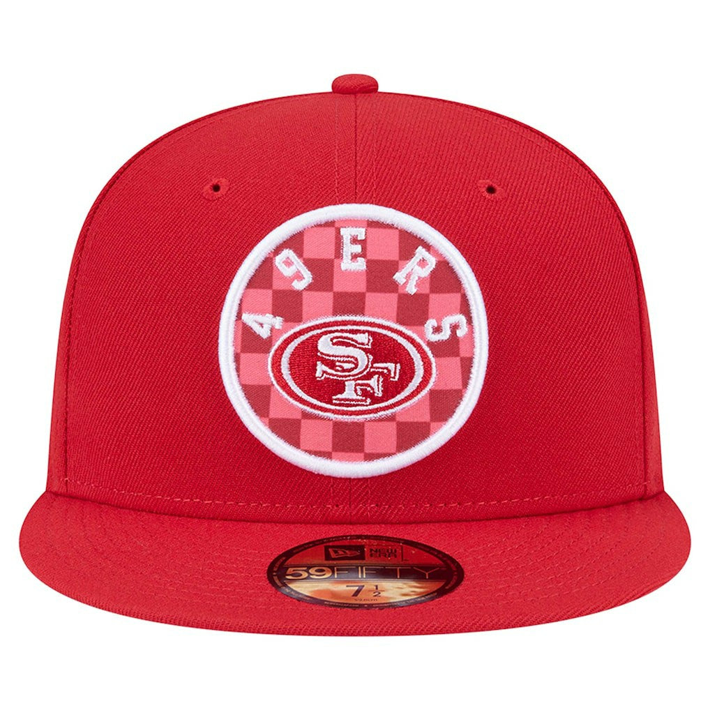 San Francisco 49ers New Era Checkered 59FIFTY Fitted Hat Scarlet