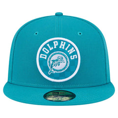 Miami Dolphins New Era Checkered 59FIFTY Fitted Hat Aqua