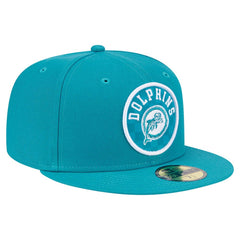 Miami Dolphins New Era Checkered 59FIFTY Fitted Hat Aqua