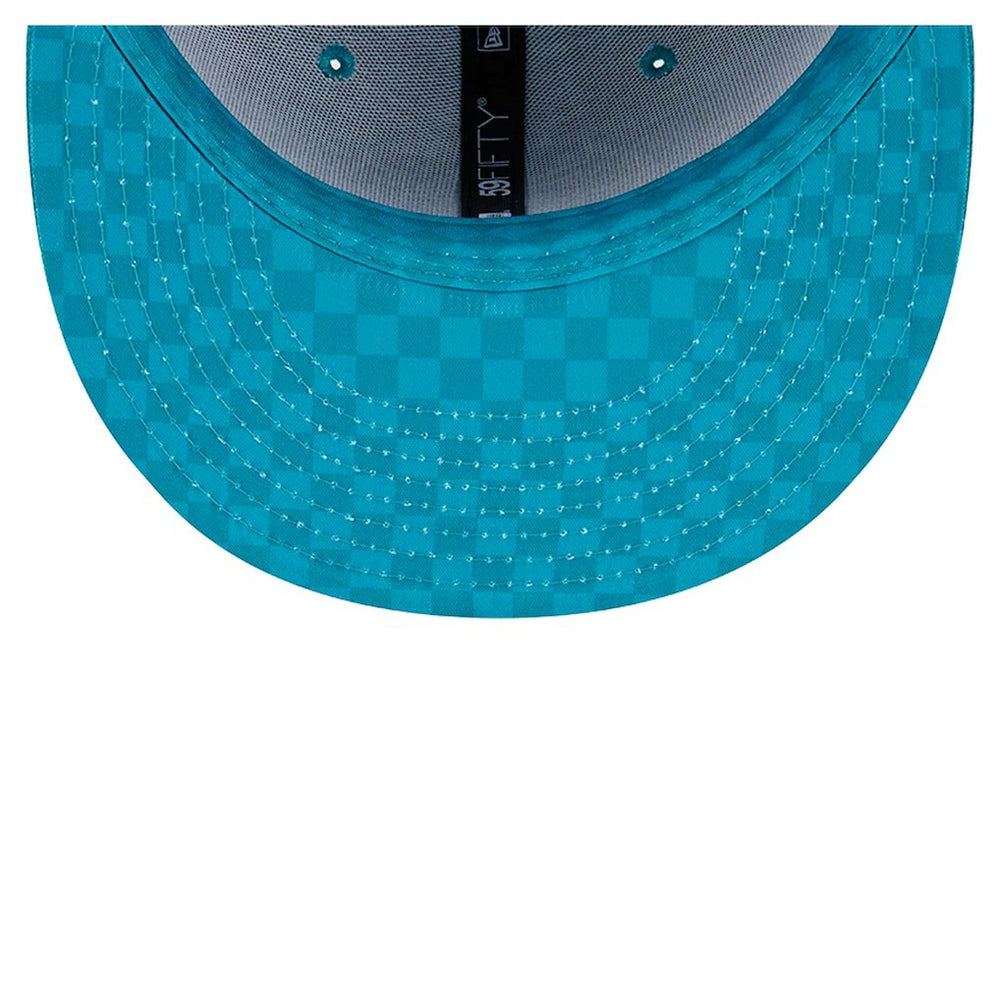 Miami Dolphins New Era Checkered 59FIFTY Fitted Hat Aqua