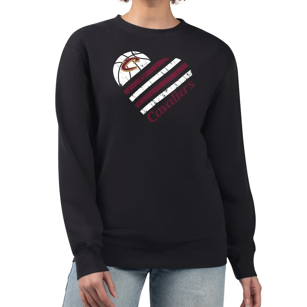 Cleveland Cavaliers G-III 4Her by Carl Banks Women's Heart Graphic Fleece Pullover Sweatshirt Black