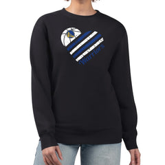 Golden State Warriors G-III 4Her by Carl Banks Women's Heart Graphic Fleece Pullover Sweatshirt Black