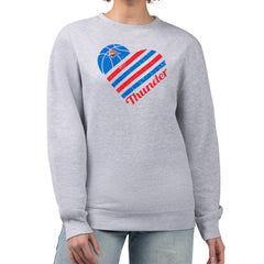 Oklahoma City Thunder G-III 4Her by Carl Banks Women's Heart Graphic Fleece Pullover Sweatshirt Heather Gray