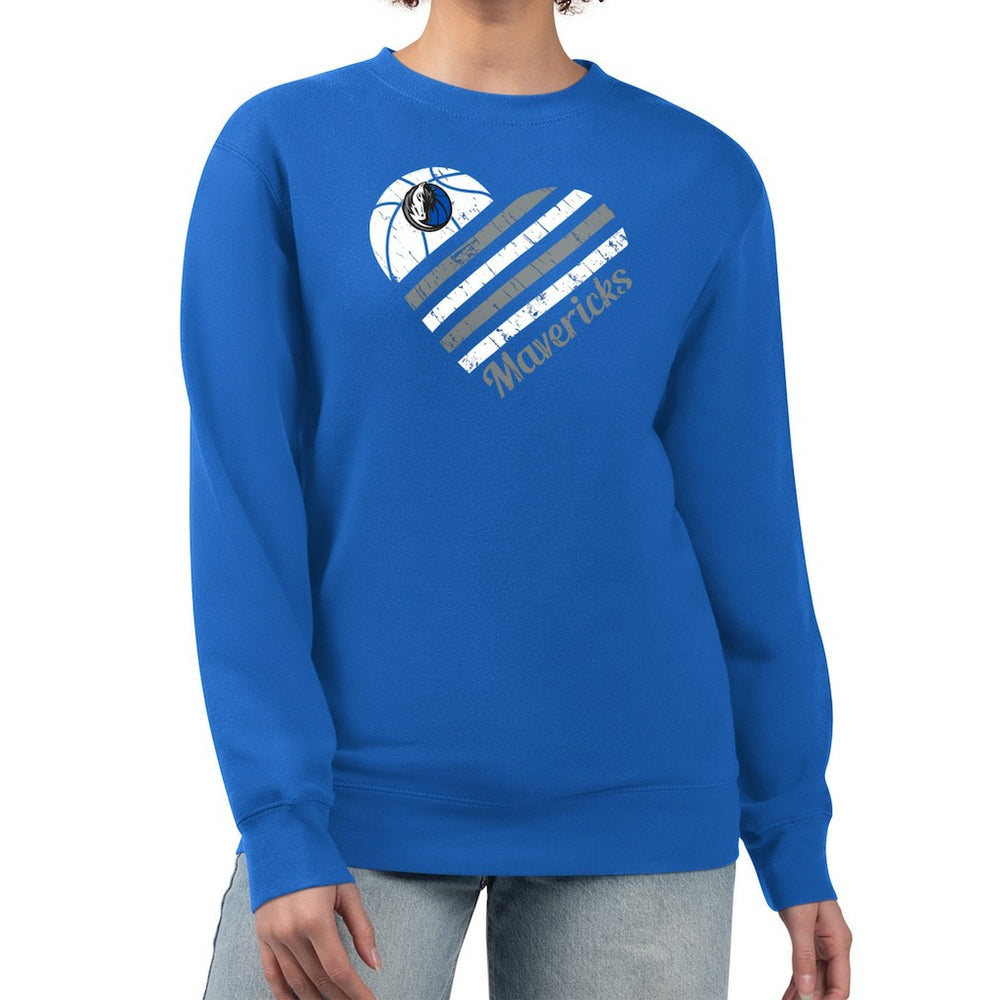 Dallas Mavericks G-III 4Her by Carl Banks Women's Heart Graphic Fleece Pullover Sweatshirt Royal