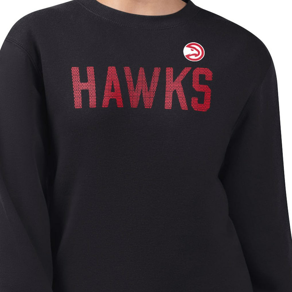 Atlanta Hawks G-III 4Her by Carl Banks Women's Dot Print Team Graphic Fleece Pullover Sweatshirt Black