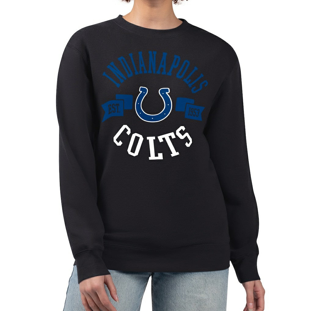Indianapolis Colts G-III 4Her by Carl Banks Women's Large Team Graphic Fleece Pullover Sweatshirt Black