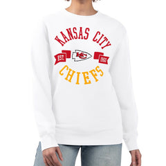 Kansas City Chiefs G-III 4Her by Carl Banks Women's Large Team Graphic Fleece Pullover Sweatshirt White