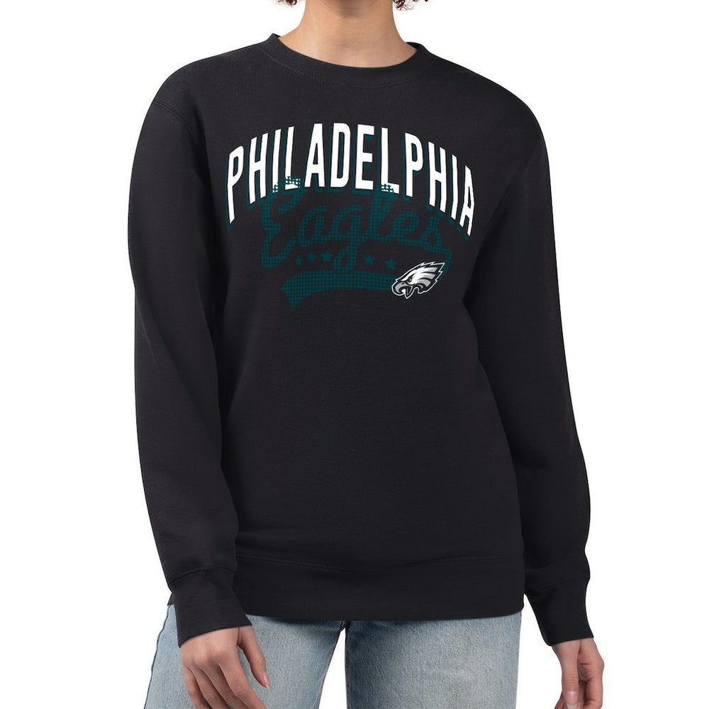 Philadelphia Eagles G-III 4Her by Carl Banks Women's Filigree Logo Graphic Fleece Pullover Sweatshirt Black