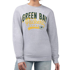 Green Bay Packers G-III 4Her by Carl Banks Women's Filigree Logo Graphic Fleece Pullover Sweatshirt Heather Gray