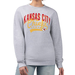 Kansas City Chiefs G-III 4Her by Carl Banks Women's Filigree Logo Graphic Fleece Pullover Sweatshirt Heather Gray