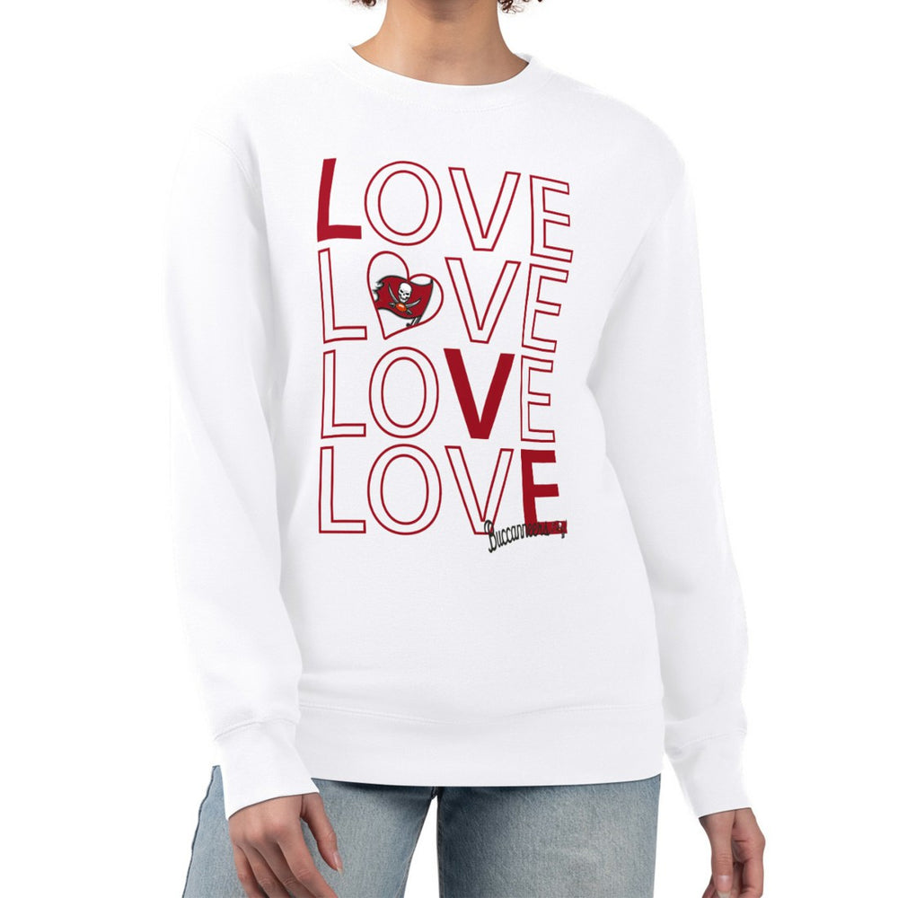 Tampa Bay Buccaneers G-III 4Her by Carl Banks Women's Lots of Love Graphic Fleece Pullover Sweatshirt White