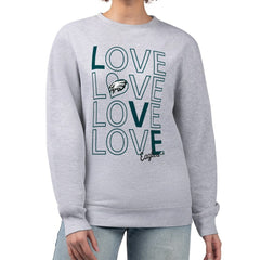 Philadelphia Eagles G-III 4Her by Carl Banks Women's Lots of Love Graphic Fleece Pullover Sweatshirt Heather Gray