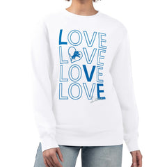 Detroit Lions G-III 4Her by Carl Banks Women's Lots of Love Graphic Fleece Pullover Sweatshirt White
