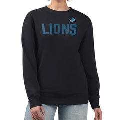 Detroit Lions G-III 4Her by Carl Banks Women's Dot Print Team Graphic Fleece Pullover Sweatshirt Black