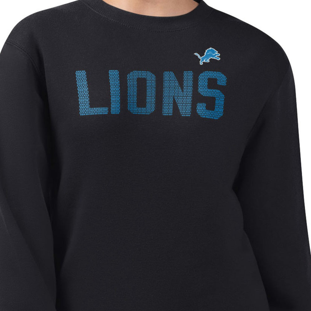 Detroit Lions G-III 4Her by Carl Banks Women's Dot Print Team Graphic Fleece Pullover Sweatshirt Black