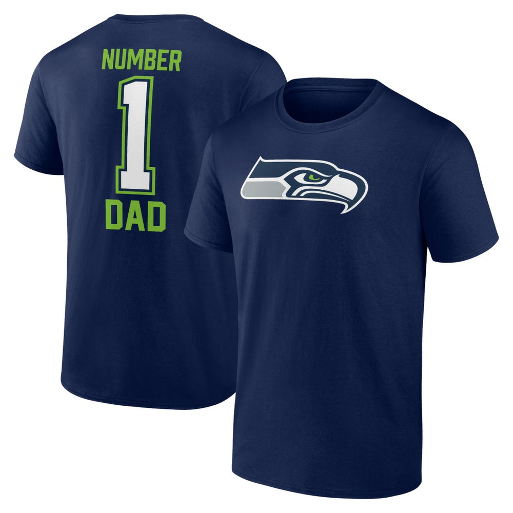 Seattle Seahawks Father's Day #1 Dad T-Shirt College Navy