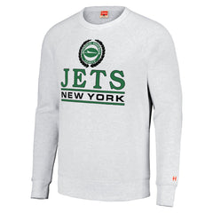 New York Jets Homage Unisex Crest Tri-Blend Crewneck Pullover Sweatshirt White