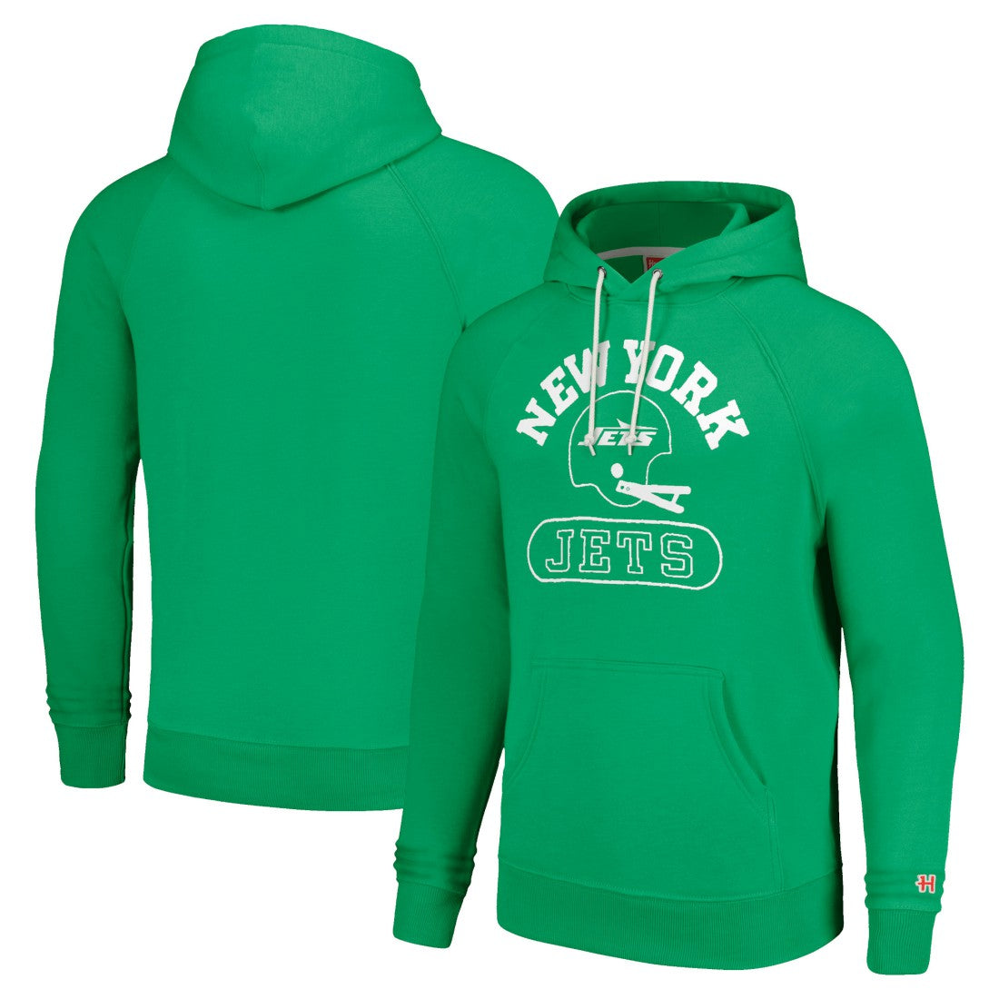 New York Jets Homage Unisex Helmet Tri-Blend Pullover Hoodie Green