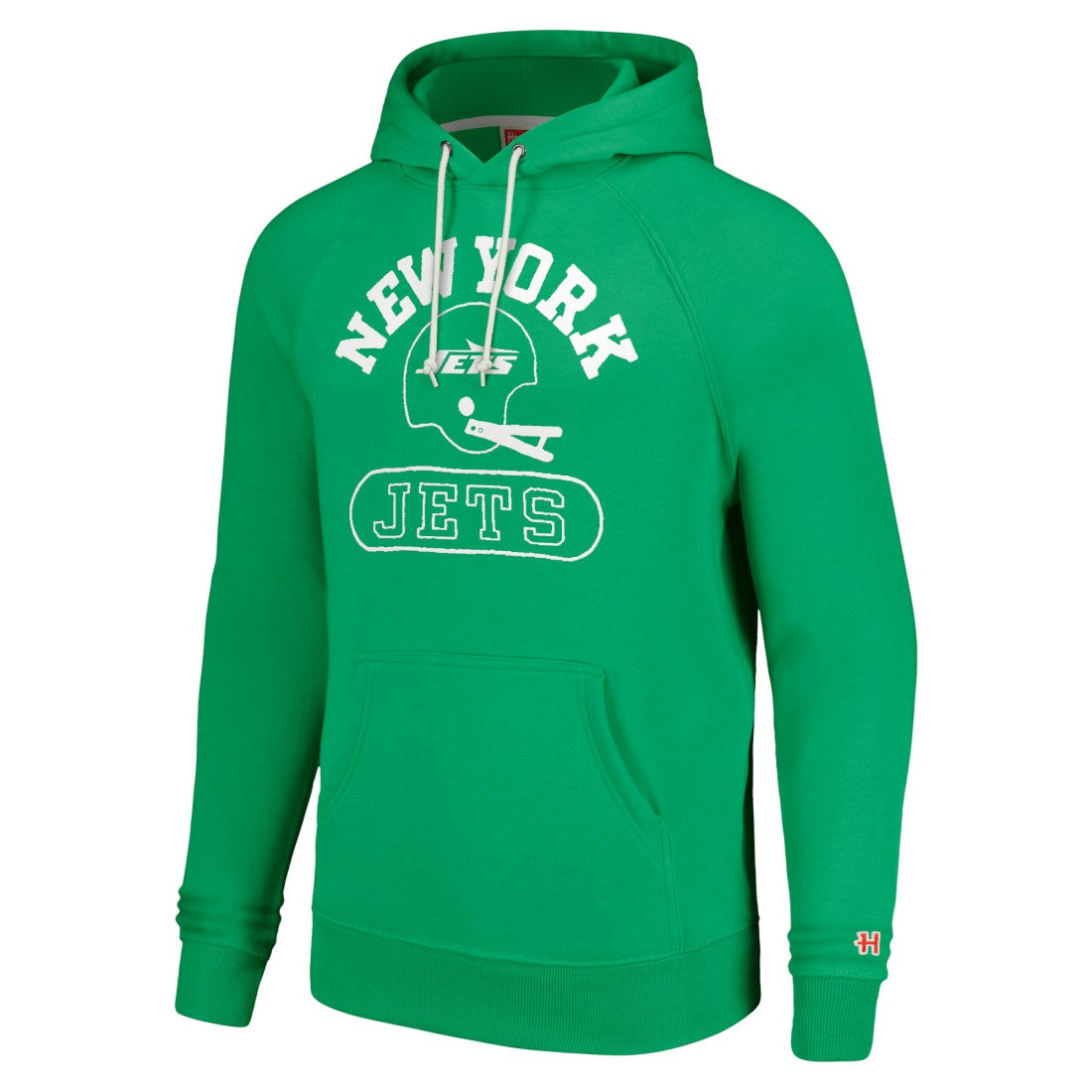 New York Jets Homage Unisex Helmet Tri-Blend Pullover Hoodie Green