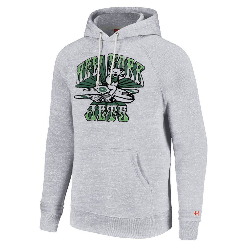 New York Jets Homage Unisex Grateful Dead Tri-Blend Pullover Hoodie White