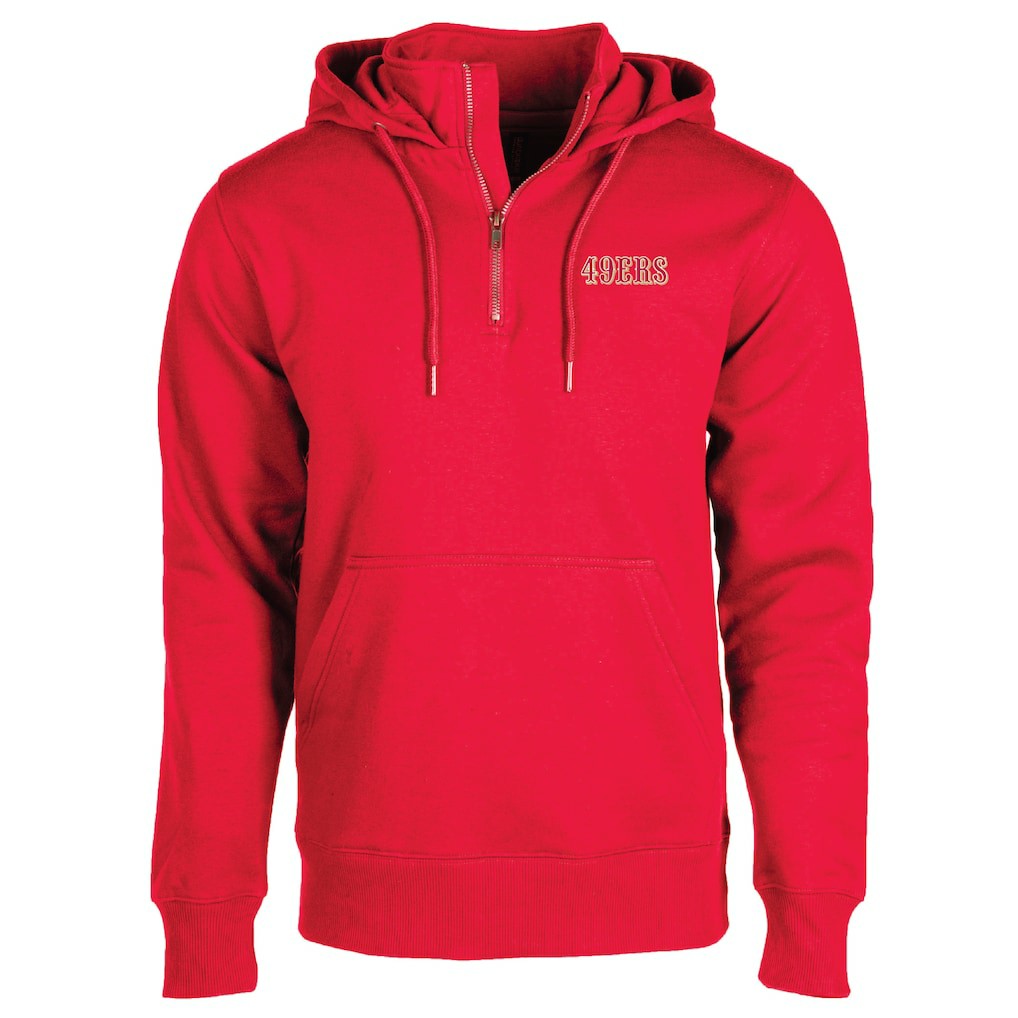 San Francisco 49ers Dunbrooke Unisex Defender Quarter-Zip Hoodie Scarlet