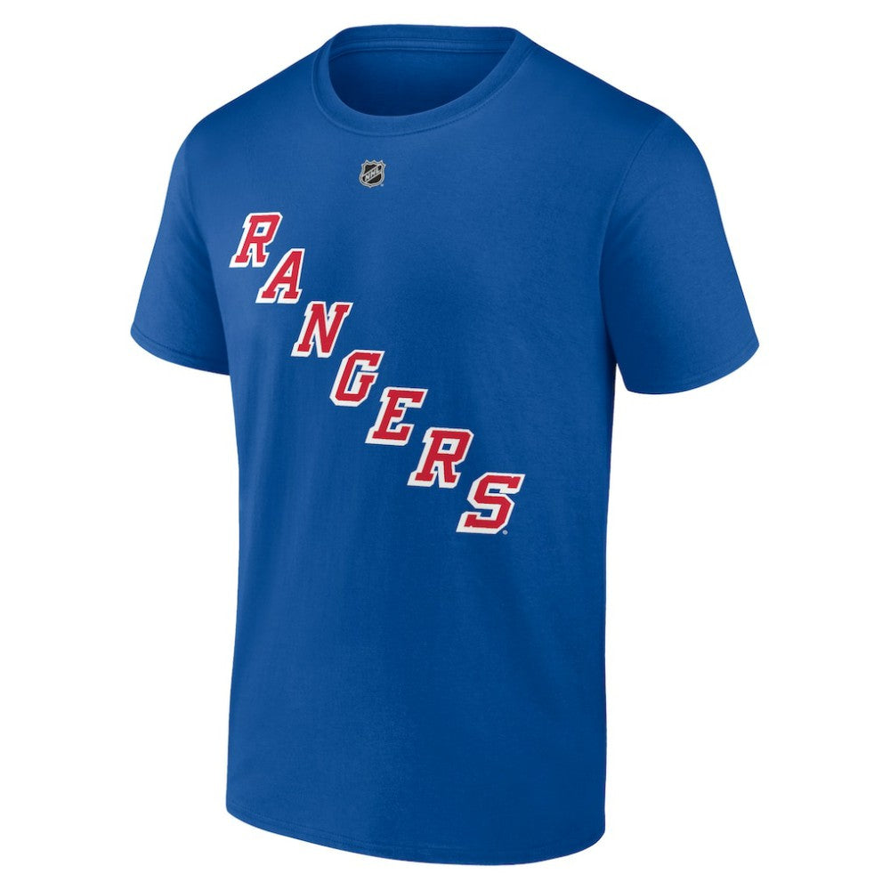 NHL Matt Rempe New York Rangers Fanatics Authentic Stack Name & Number T-Shirt - Blue