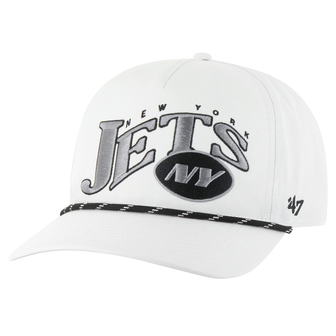 New York Jets '47 Wave Speckle Hitch Rope Adjustable Hat White