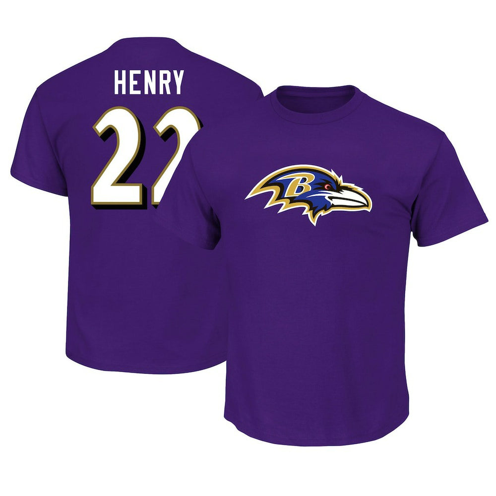Derrick Henry Baltimore Ravens Big & Tall Player Name & Number T-Shirt Purple