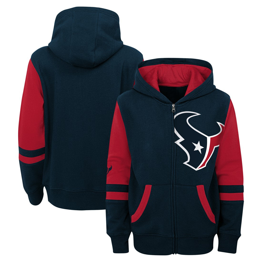 Houston Texans Preschool Stadium Color Block Full-Zip Hoodie Navy
