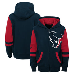 Houston Texans Preschool Stadium Color Block Full-Zip Hoodie Navy