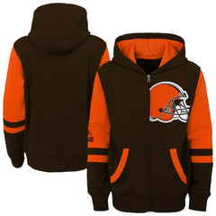 Cleveland Browns Preschool Stadium Color Block Full-Zip Hoodie Brown
