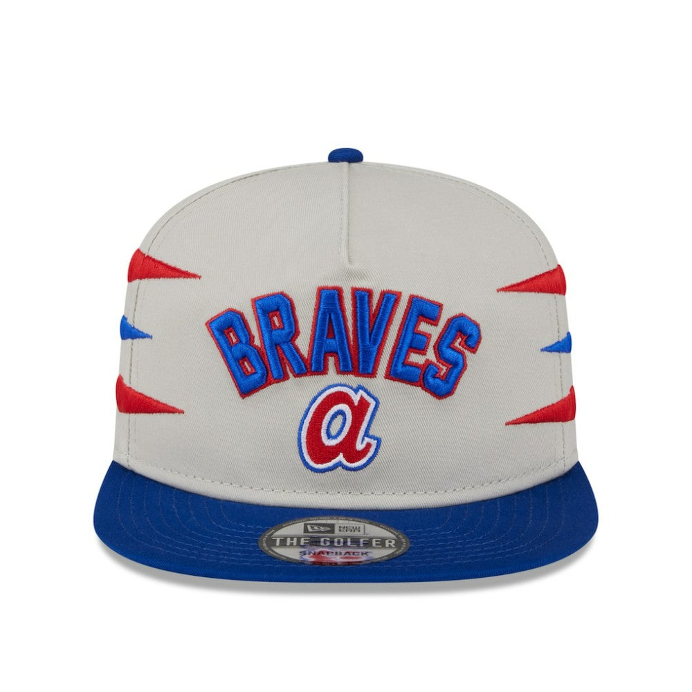 Atlanta Braves New Era Iron Golfer Snapback Hat - Cream Hats