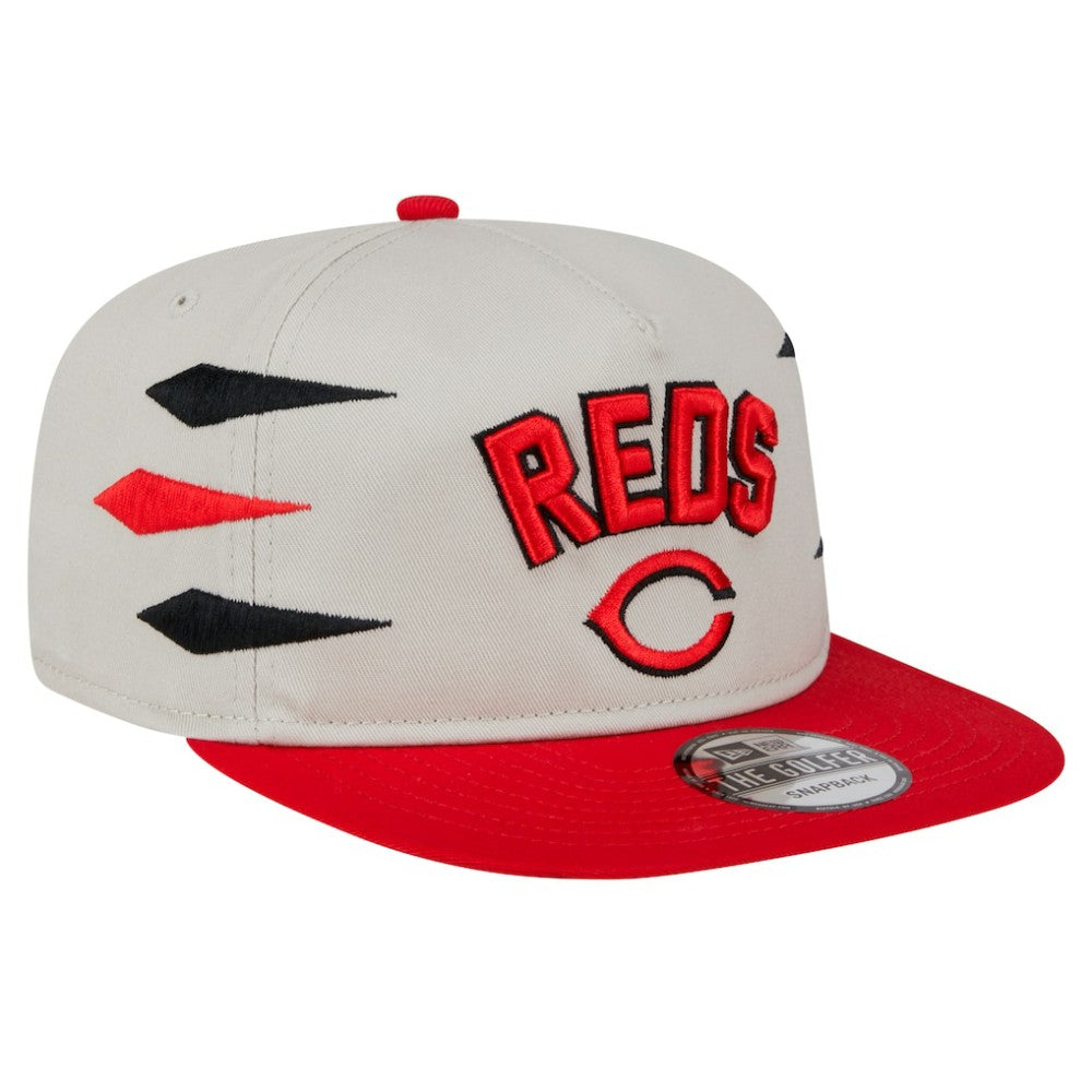 Cincinnati Reds New Era Iron Golfer Snapback Hat - Cream Hats