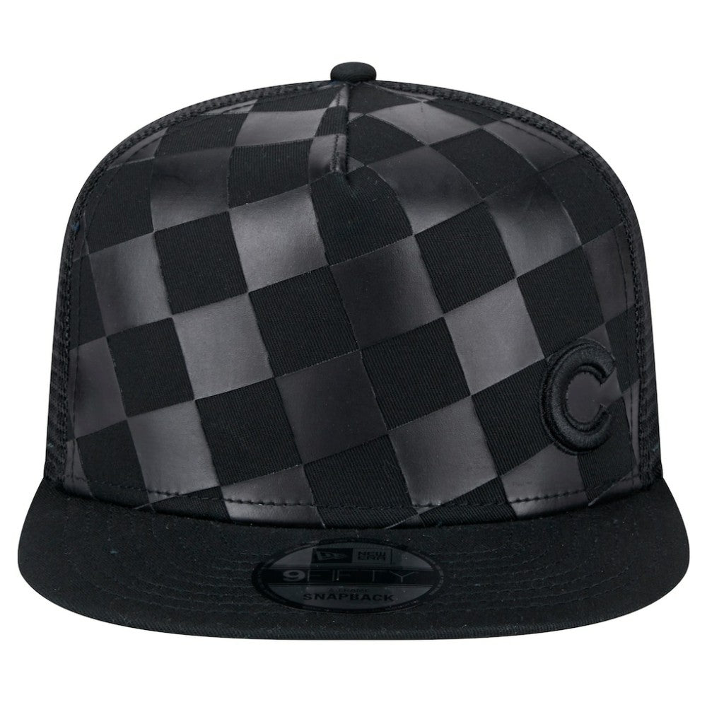 Chicago Cubs New Era Score Check 9FIFTY A-Frame Trucker Snapback Hat - Black Hats