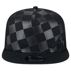 Atlanta Braves New Era Score Check A-Frame Trucker 9FIFTY Snapback Hat - Black Hats