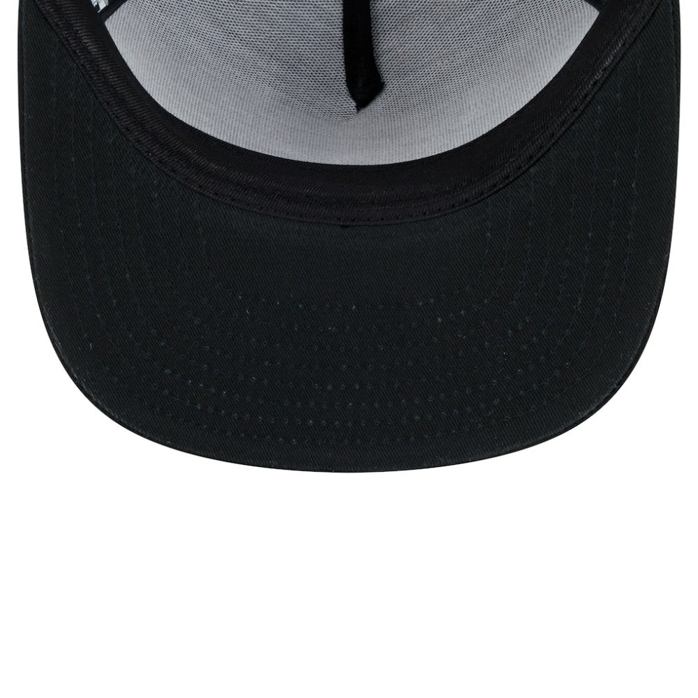 Atlanta Braves New Era Score Check A-Frame Trucker 9FIFTY Snapback Hat - Black Hats