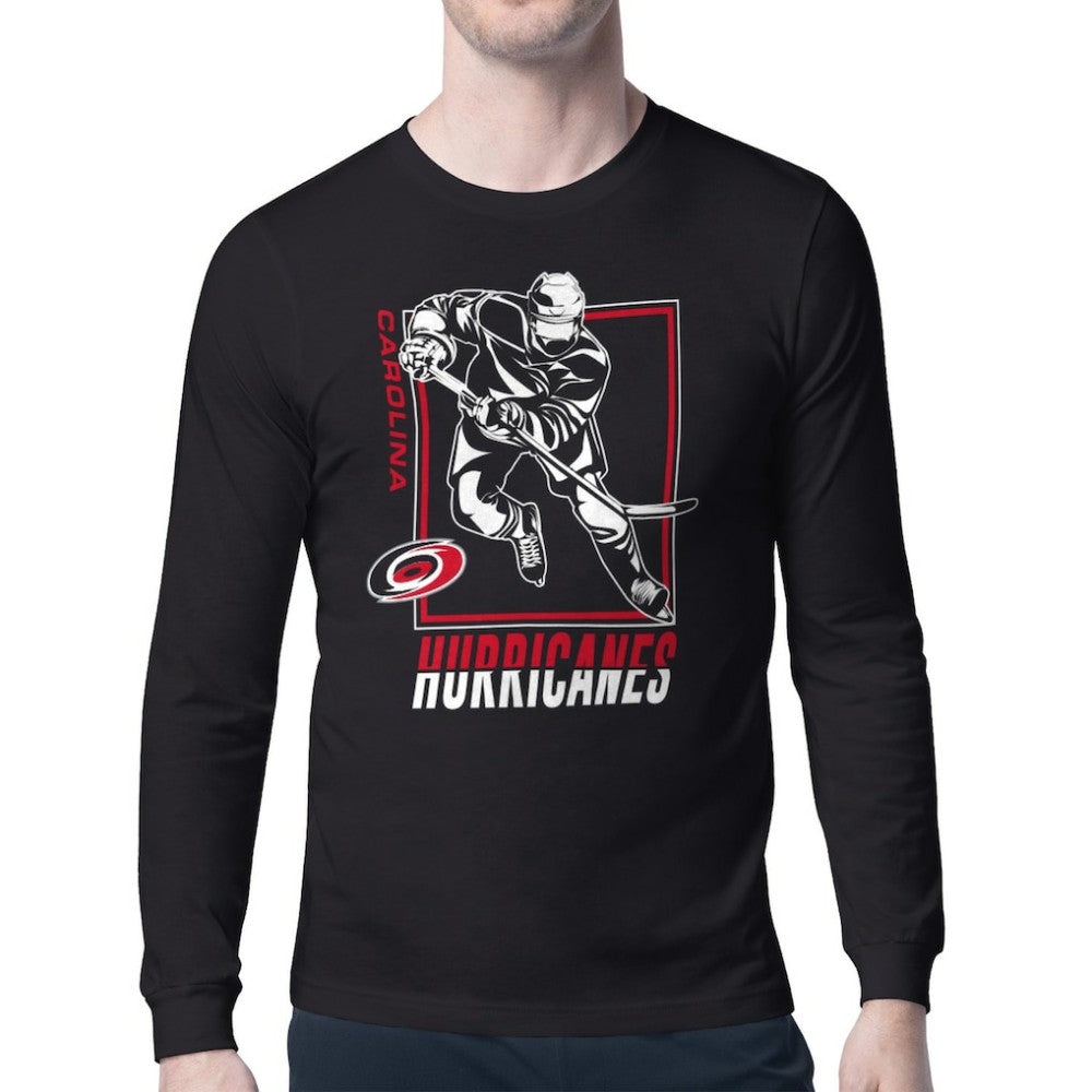 NHL Carolina Hurricanes Starter Player Grid Long Sleeve T-Shirt - Black