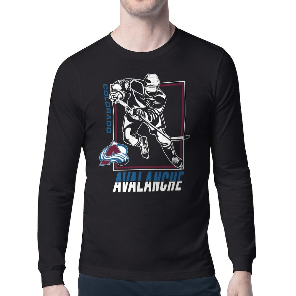 NHL Colorado Avalanche Starter Player Grid Long Sleeve T-Shirt - Black