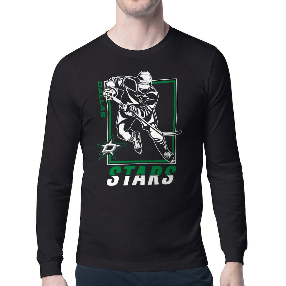 NHL Dallas Stars Starter Player Grid Long Sleeve T-Shirt - Black