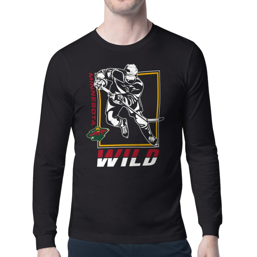 NHL Minnesota Wild Starter Player Grid Long Sleeve T-Shirt - Black