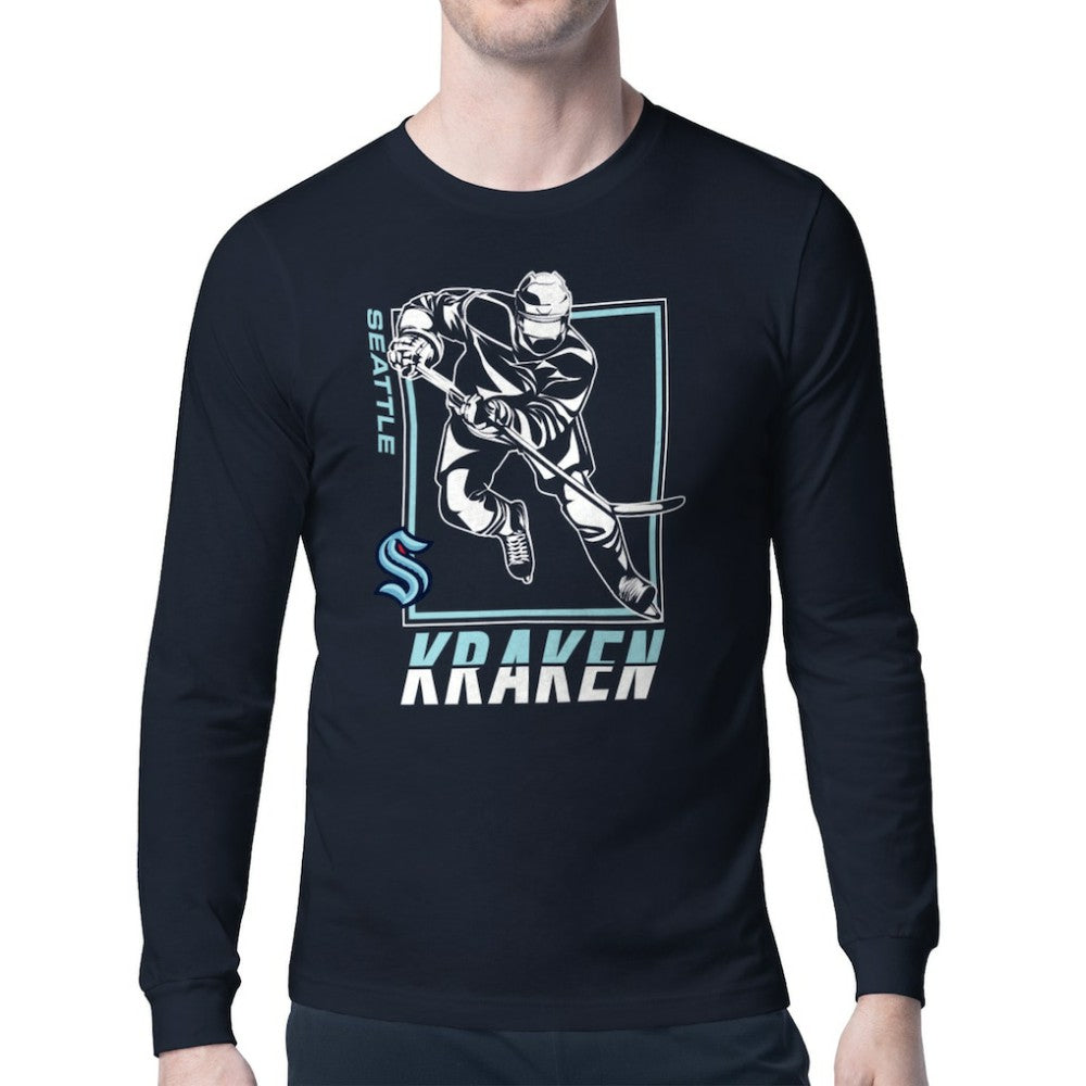 NHL Seattle Kraken Starter Player Grid Long Sleeve T-Shirt - Deep Sea Blue